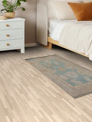 Muted Geometric Oushak Oriental Wool Rug 2x4