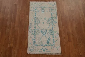 Muted Oushak Oriental Wool Rug 2x4