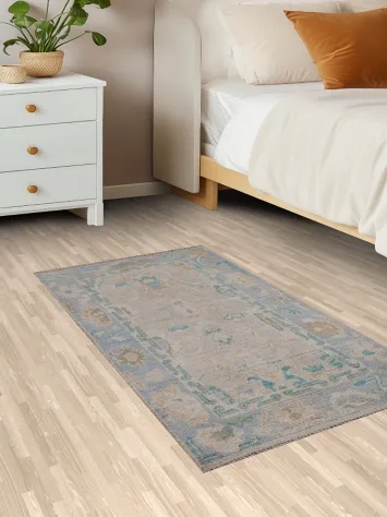 Muted Oushak Turkish Rug 2x4