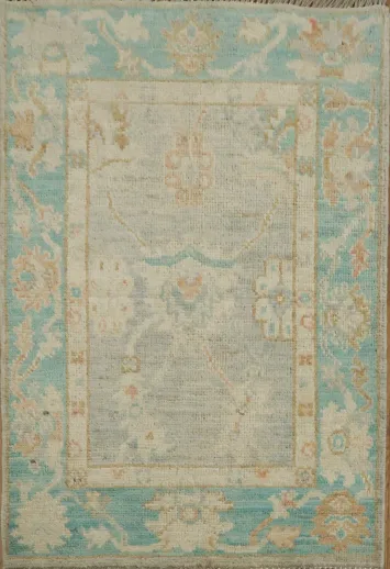 Vegetable Dye Oushak Turkish Area Rug 2x3