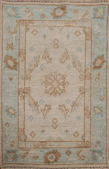 Geometric Wool Oushak Oriental Area Rug 2x3