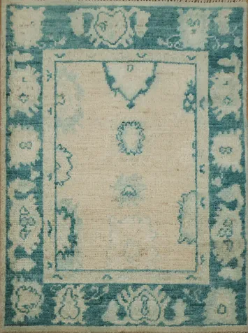Geometric Oushak Oriental Wool Rug 2x3