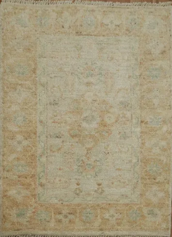 Geometric Oushak Oriental Wool Rug 2x3