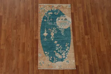 Pictorial Oushak Oriental Rug 2x4