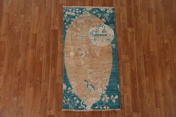 Pictorial Oushak Oriental Rug 2x4