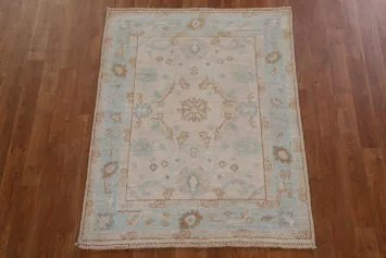 Hand-Knotted Oushak Oriental Area Rug 3x4