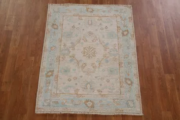 Geometric Wool Oushak Oriental Area Rug 3x4