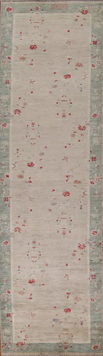 Vegetable Dye Oushak Turkish Runner Rug 3x12