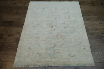 Vegetable Dye Oushak Turkish Area Rug 4x5