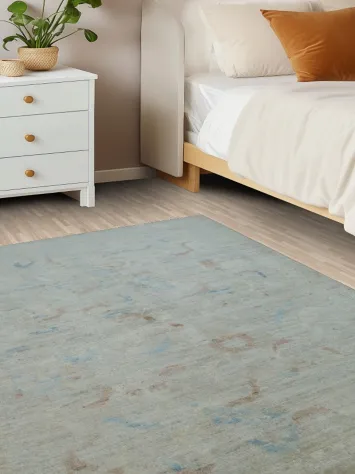 Vegetable Dye Oushak Turkish Area Rug 4x5