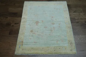 Vegetable Dye Oushak Turkish Area Rug 4x5