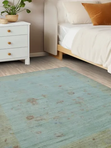 Vegetable Dye Oushak Turkish Area Rug 4x5