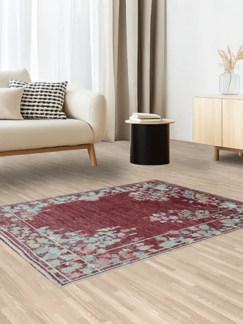 Vegetable Dye Art Deco Oriental Area Rug 4x5