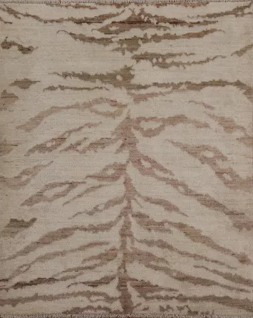 Vegetable Dye Abstract Oriental Area Rug 4x5