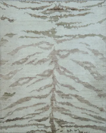 Vegetable Dye Abstract Oriental Area Rug 4x5