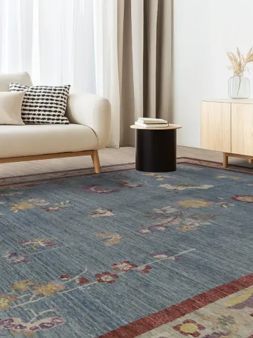 Vegetable Dye Art Deco Oriental Area Rug 10x13