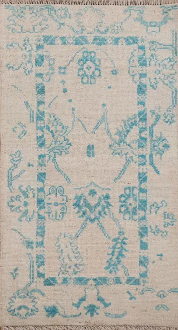 Vegetable Dye Oushak Turkish Area Rug 2x4