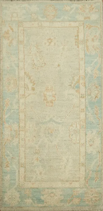 Vegetable Dye Oushak Turkish Wool Rug 2x4