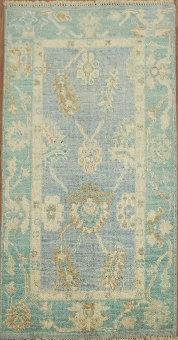 Vegetable Dye Oushak Turkish Wool Rug 2x4