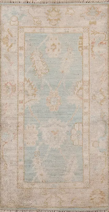 Vegetable Dye Oushak Turkish Wool Rug 2x4