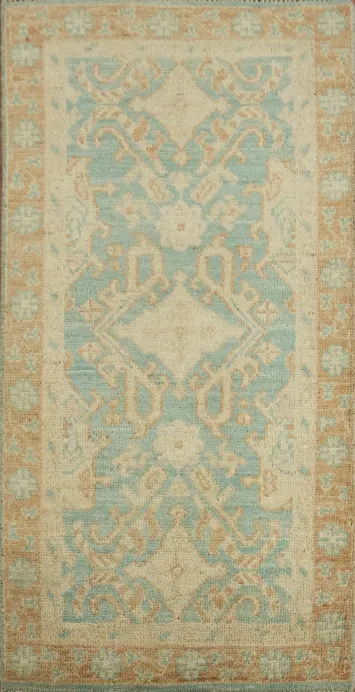 Vegetable Dye Oushak Turkish Wool Rug 2x4