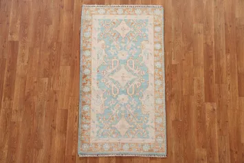 Vegetable Dye Oushak Turkish Wool Rug 2x4