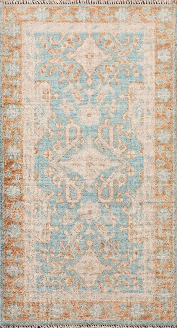 Vegetable Dye Oushak Turkish Wool Rug 2x4