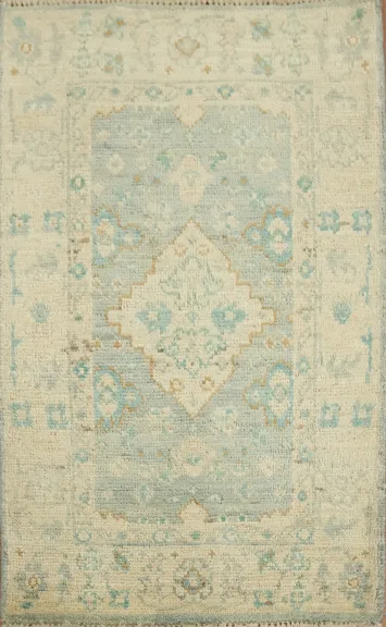 Vegetable Dye Oushak Turkish  Rug 2x3