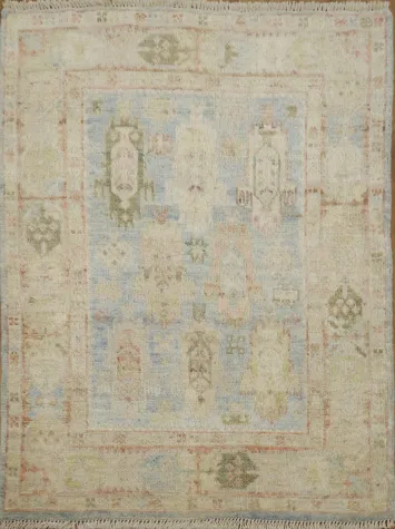 Vegetable Dye Oushak Turkish Rug 3x4