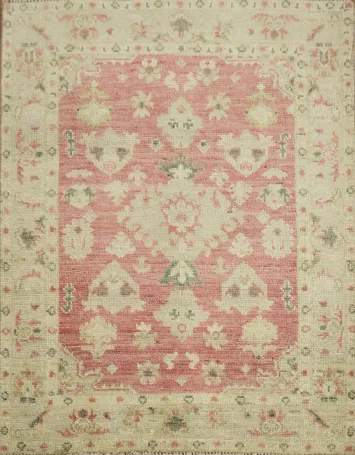 Vegetable Dye Oushak Turkish Area Rug 3x4