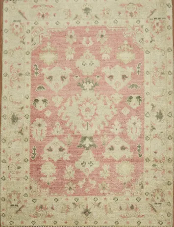 Oushak Turkish Vegetable Dye Rug 3x4
