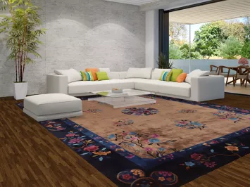 Vegetable Dye Art Deco Palace Size Wool Rug 12x15