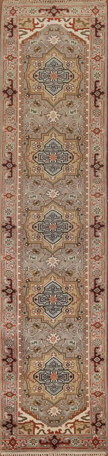 Geometric Heriz Serapi Runner Rug 3x12
