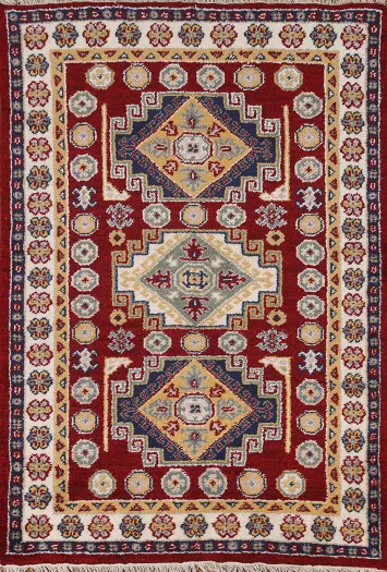 Geometric Kazak Area Rug 4x6