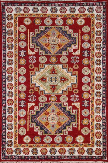 Red Kazak Area Rug 4x6