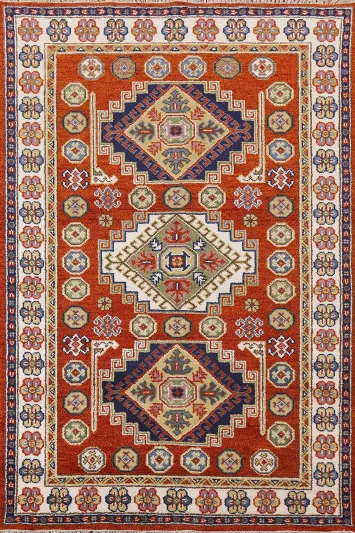 Wool Kazak Pakistani Area Rug 5x8