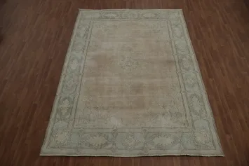 Distressed Styled  Kerman Persian Area Rug 8x11 with Classic Patterns