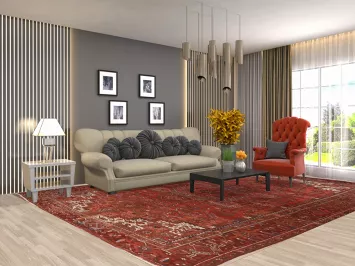 Geometric Heriz Persian Area Rug 10x13