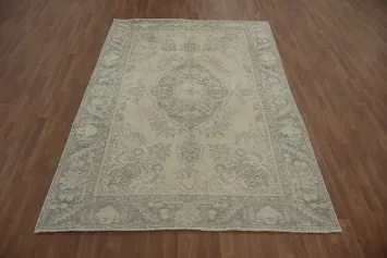 Distressed Muted Tabriz Persian Area Rug 6x9