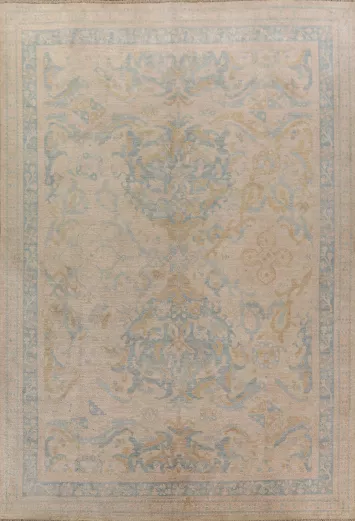 Vegetable Dye Oushak Turkish Area Rug 9x12