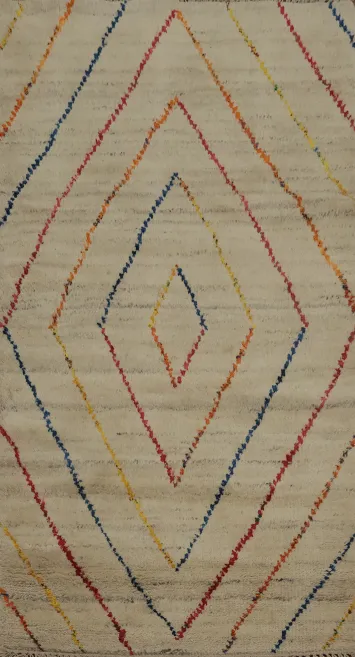 Geometric Wool Moroccan Oriental Rug 3x5