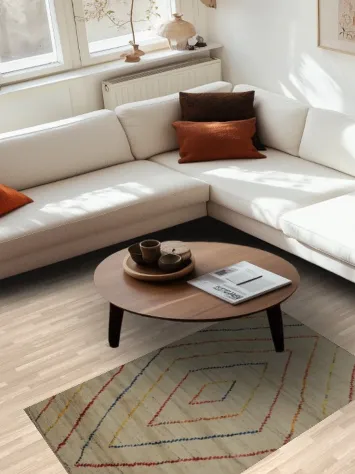 Geometric Wool Moroccan Oriental Rug 3x5