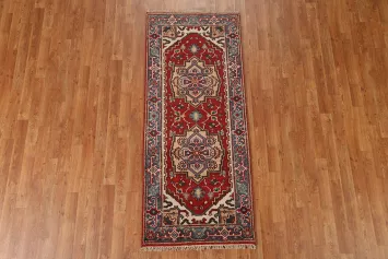 Red Geometric Heriz Serapi Oriental Rug 3x6