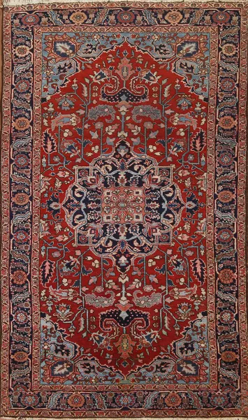 Antique Vegetable Dye Heriz Serapi Persian Area Rug 6x10