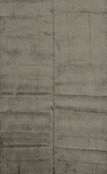 Stylish Diamond 100% Silk Gabbeh Area Rug 5x8 in Soft Gray Hue