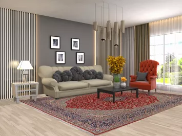 Vegetable Dye Floral Kerman Persian Area Rug 8x11