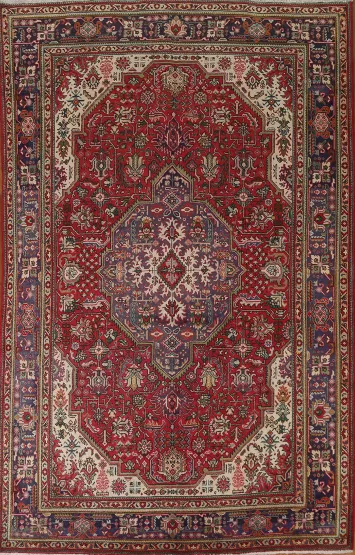 Geometric Tabriz Persian Area Rug 7x10