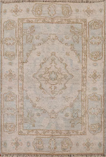 Geometric Oushak Turkish Wool Rug 2x3