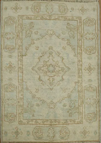 Geometric Oushak Turkish Wool Rug 2x3