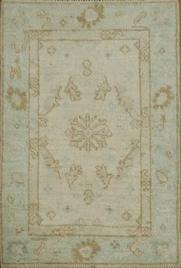 Geometric Oushak Turkish Wool Rug 2x3